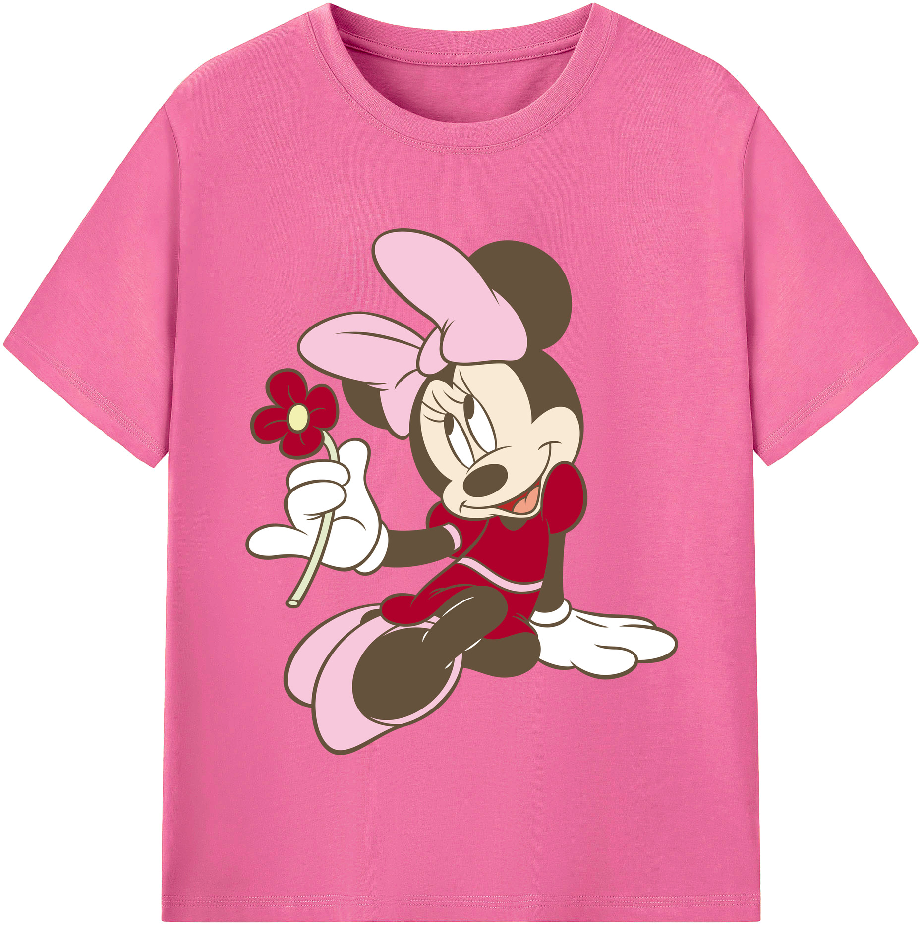 （画像用） ミッキーマウス Mickey Mouse レディースカジュアルプリントTシャツ（綿100％）